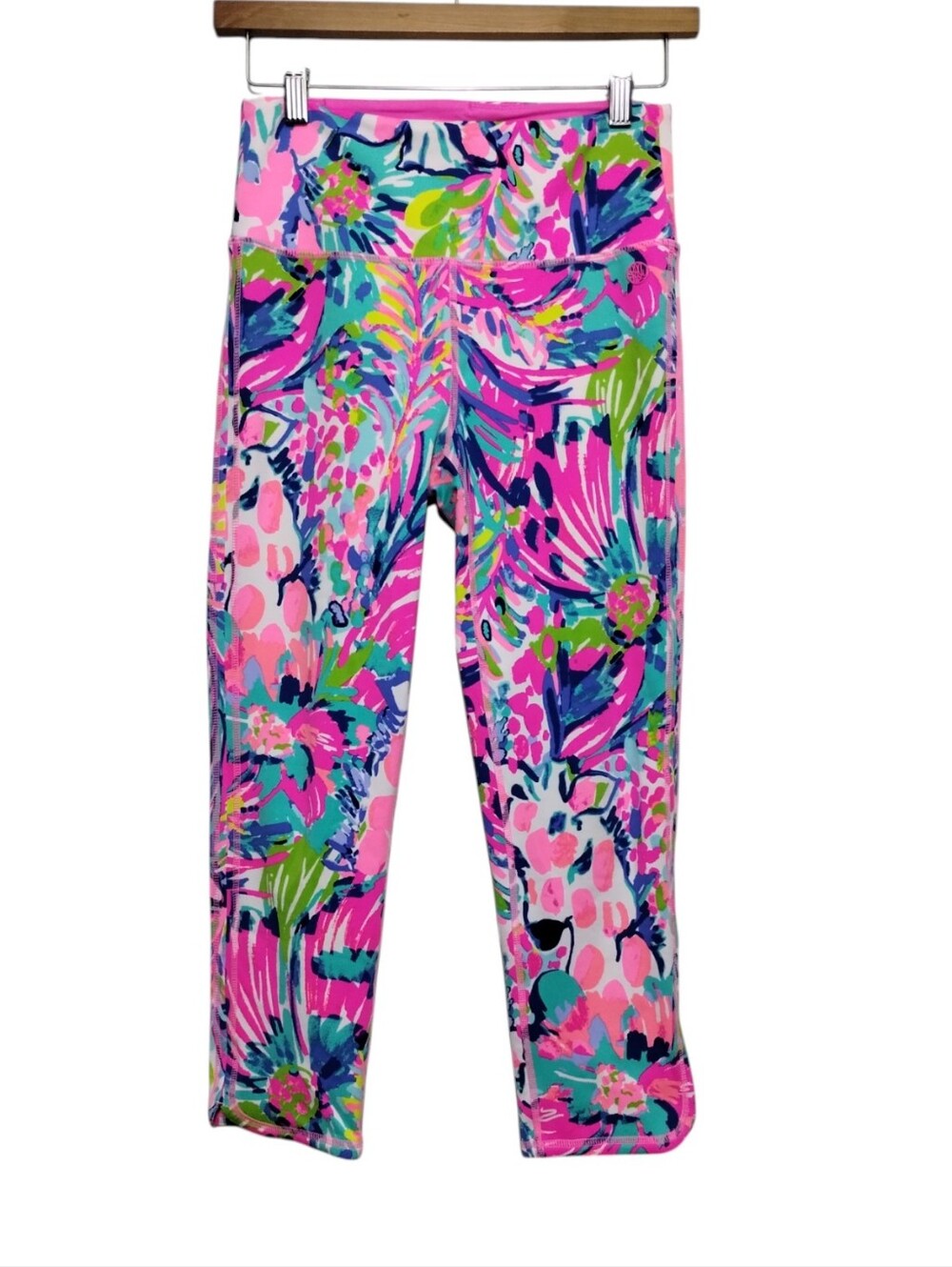 Lilly Pulitzer Luxletic Sz S Leggings High Rise Midi Weekender Gumbo Limbo